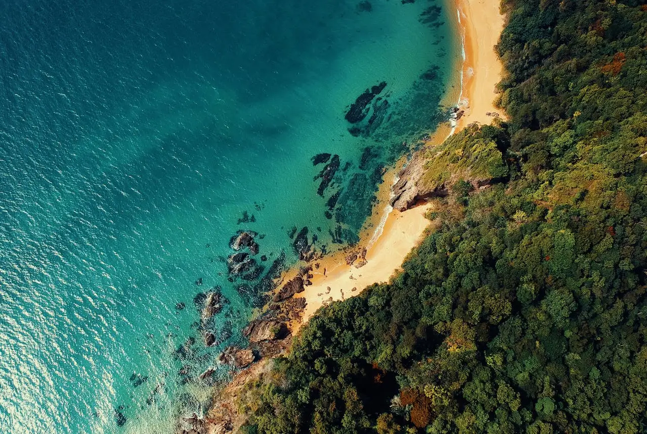 Paisaje montañoso con Mar de fondo